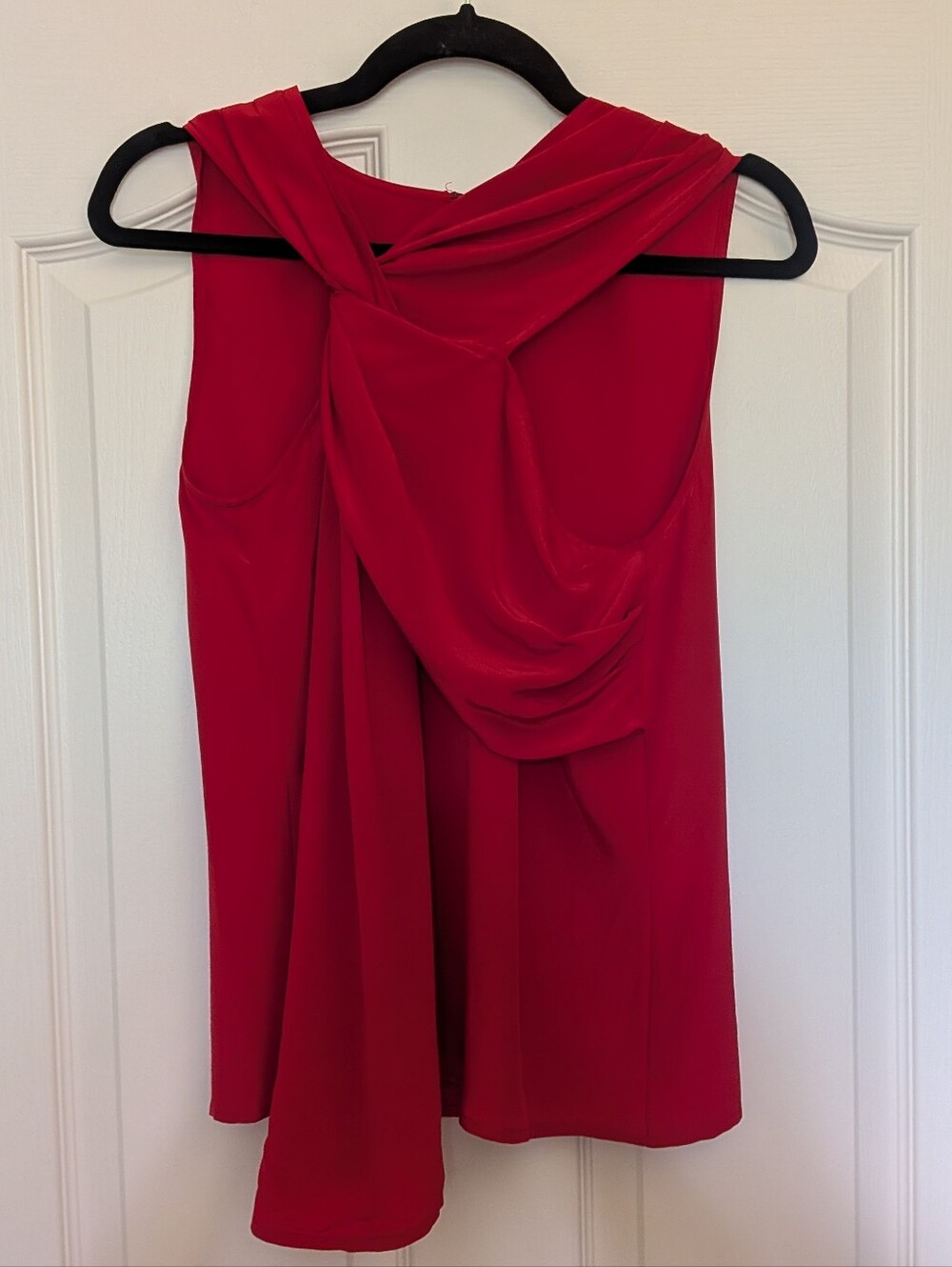 Yigal AZROUEL Red Draped Sleeveless SILK Women’s Top